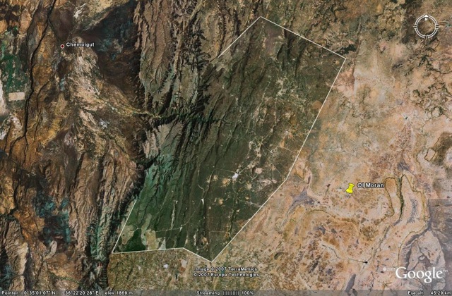Laikipia Nature Conservancy as seen from Space