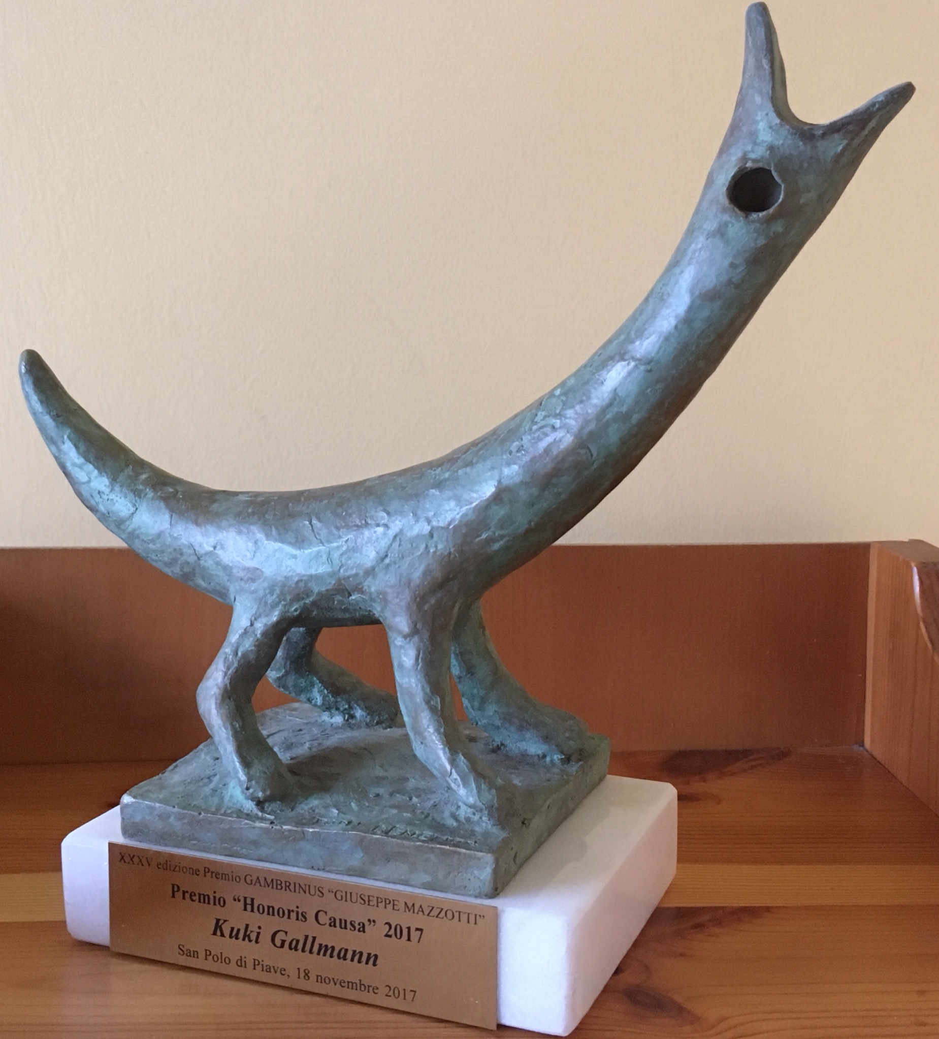 The award is the bronze reproduction of a life size sculpture of a mythical animal, by renown Italian sculptor Antonio Benetton.